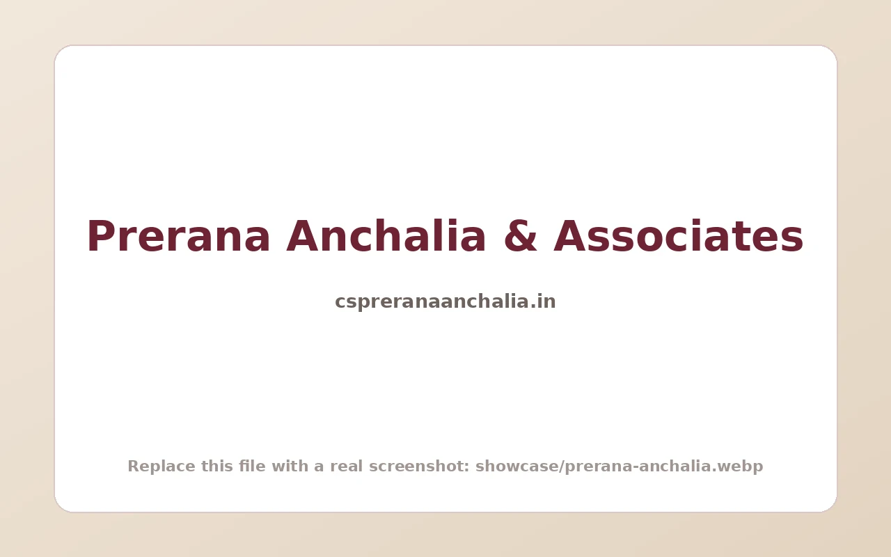 Prerana Anchalia & Associates website preview
